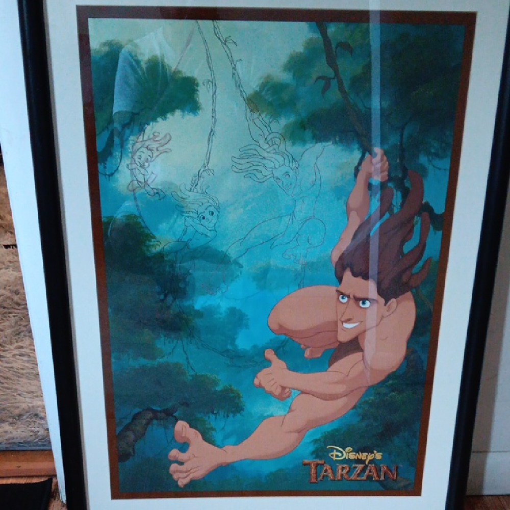Disney Blue and Brown Art Poster